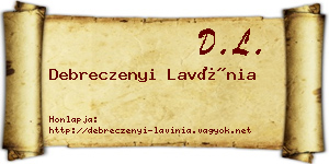 Debreczenyi Lavínia névjegykártya